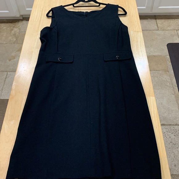 Talbots size large petite classic black dress rayon/nylon/spandex fabric. See - Picture 5 of 16